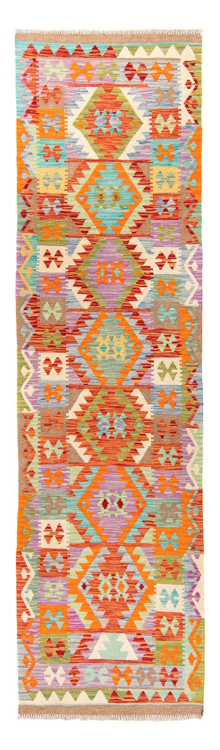 Tapis de couloir Tapis Kelim - Splash - 300 x 82 cm - multicolore