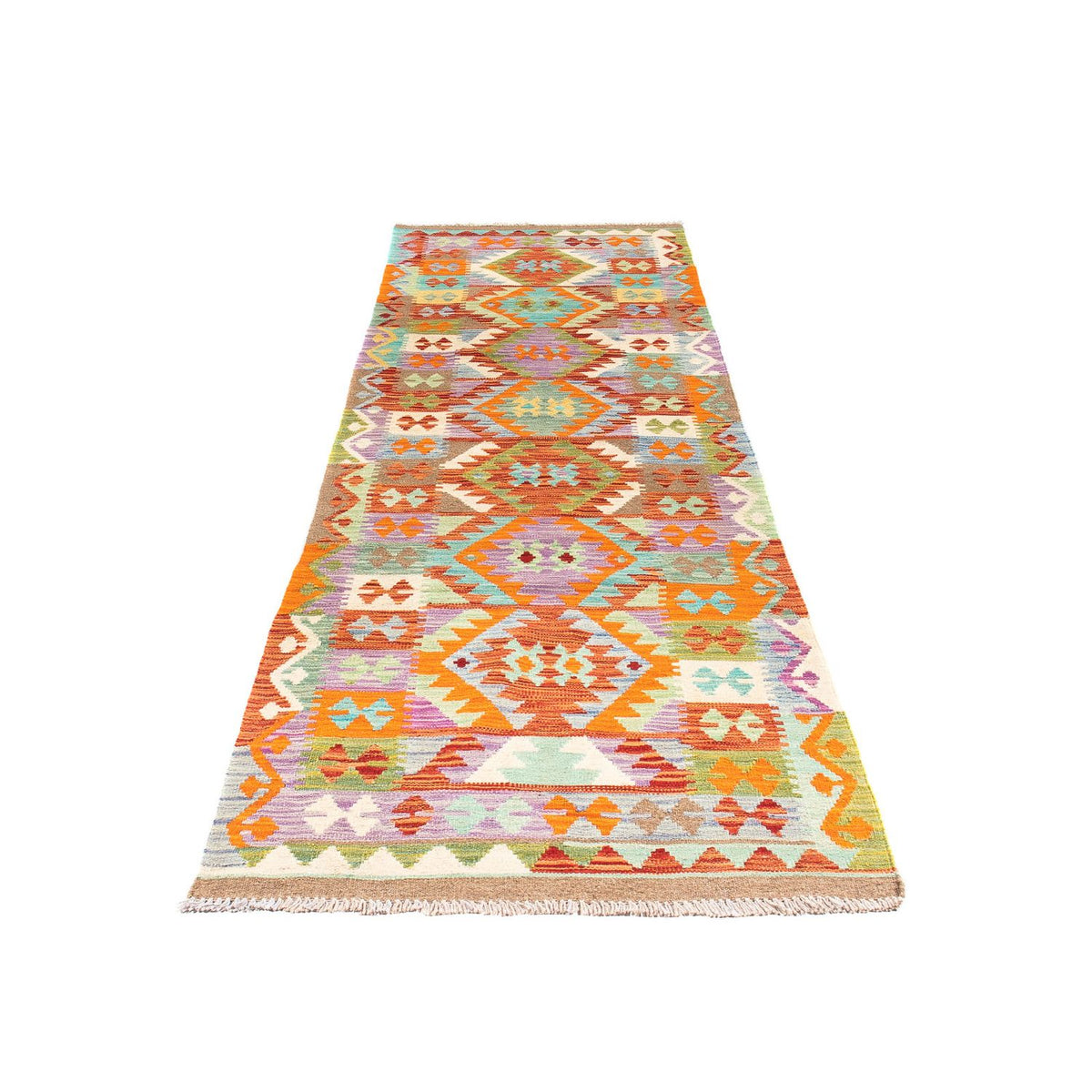 Tapis de couloir Tapis Kelim - Splash - 300 x 82 cm - multicolore