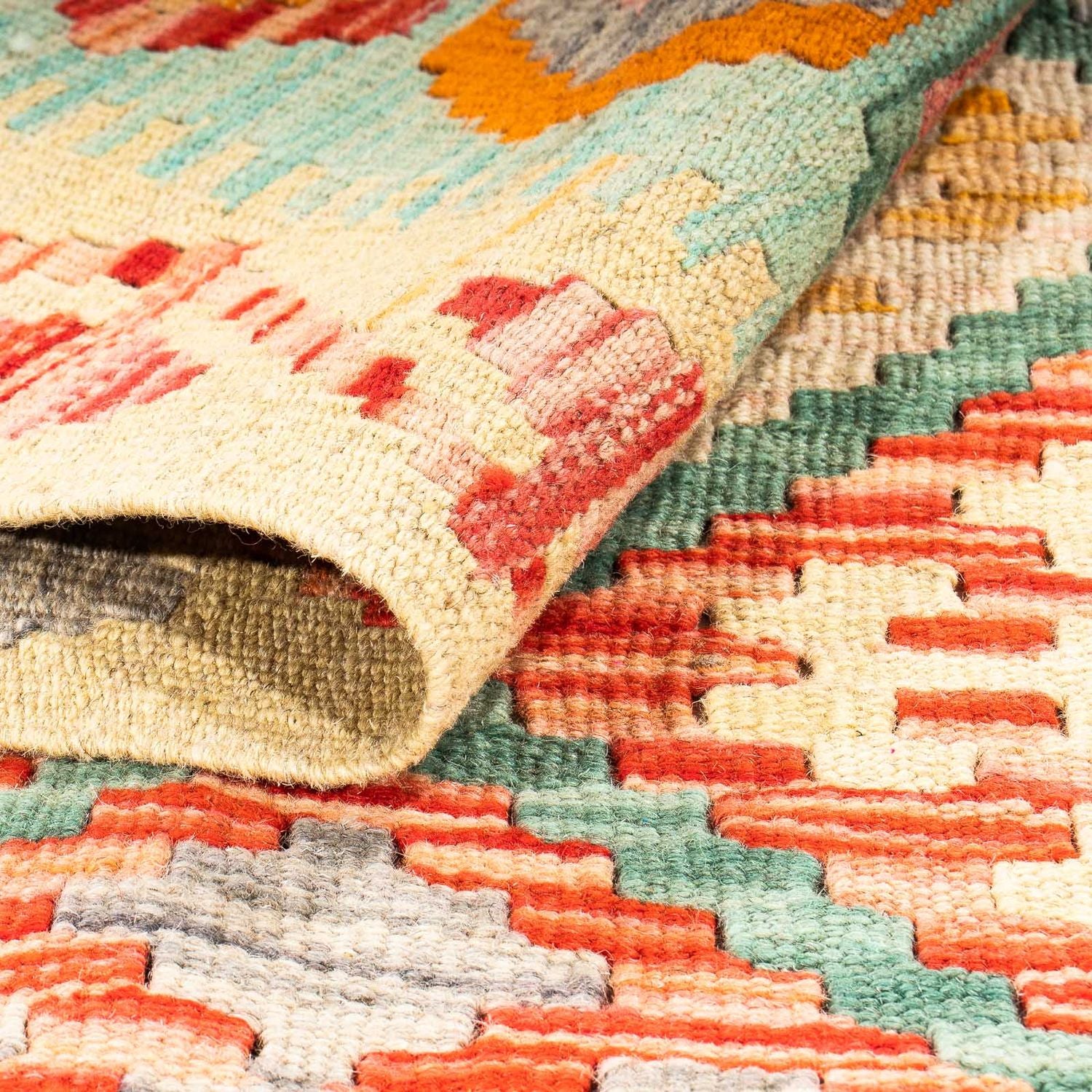 Tapis Kelim - Splash - 161 x 105 cm - multicolore