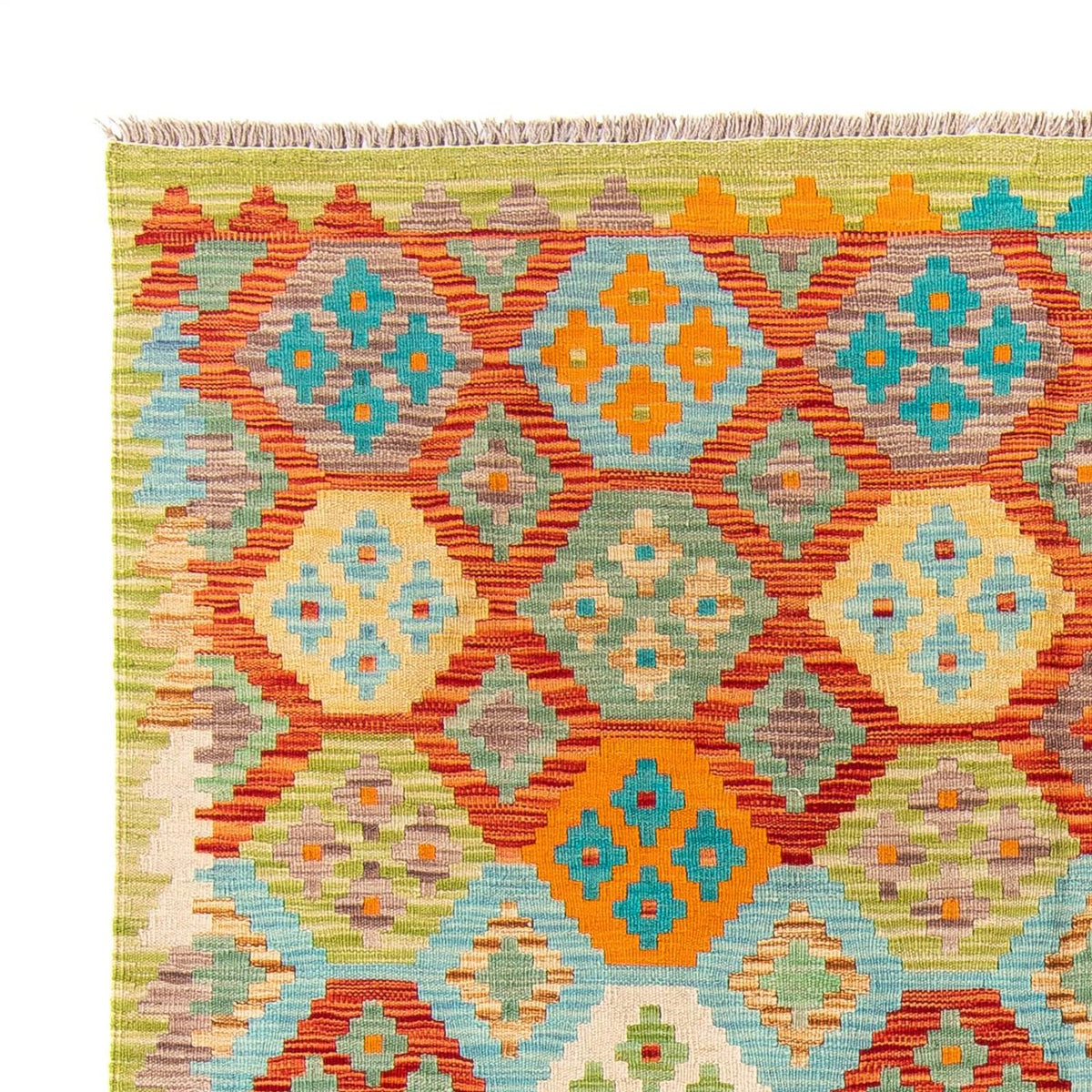 Tapis Kelim - Splash - 205 x 155 cm - vert