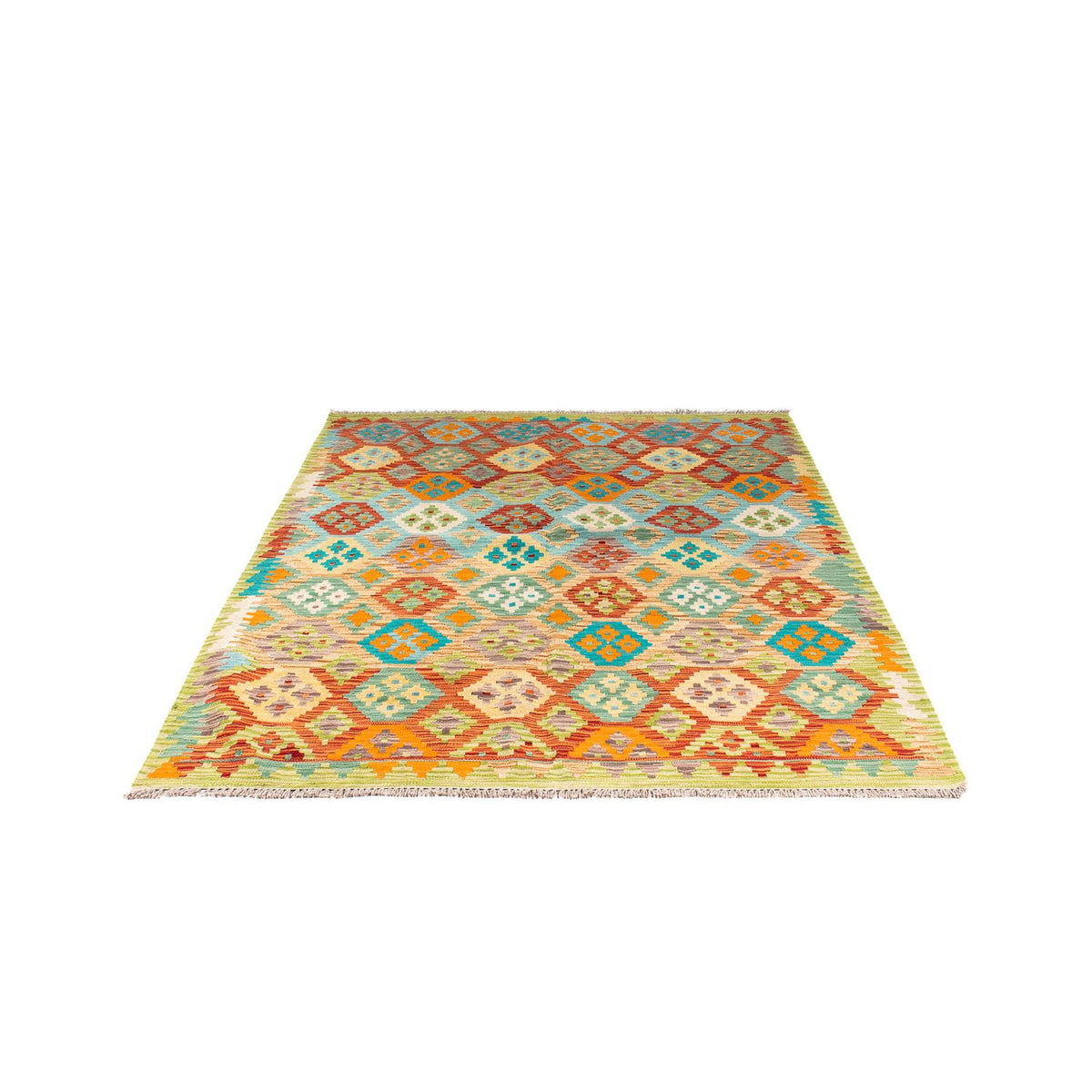 Tapis Kelim - Splash - 205 x 155 cm - vert