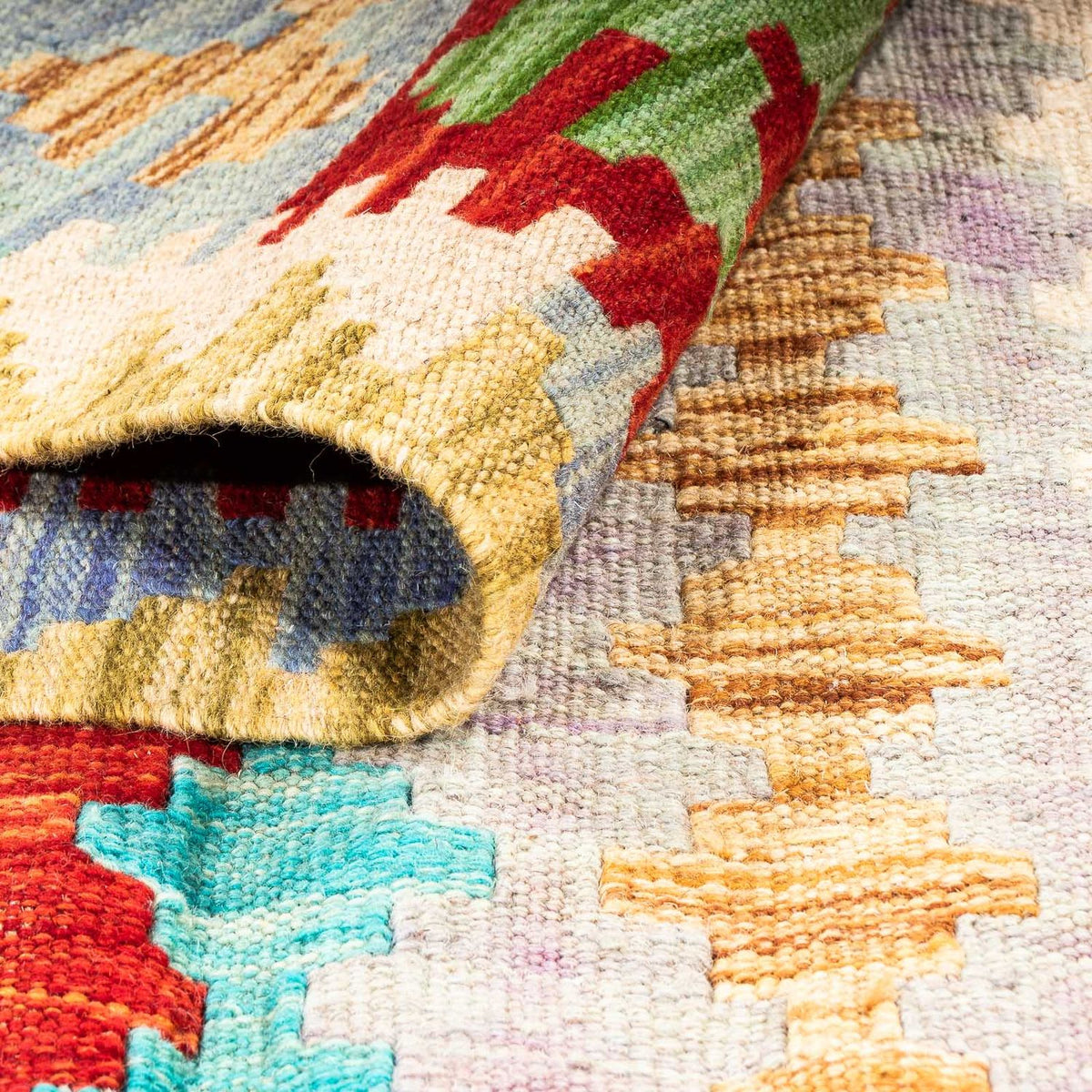 Tapis Kelim - Splash - 200 x 153 cm - multicolore