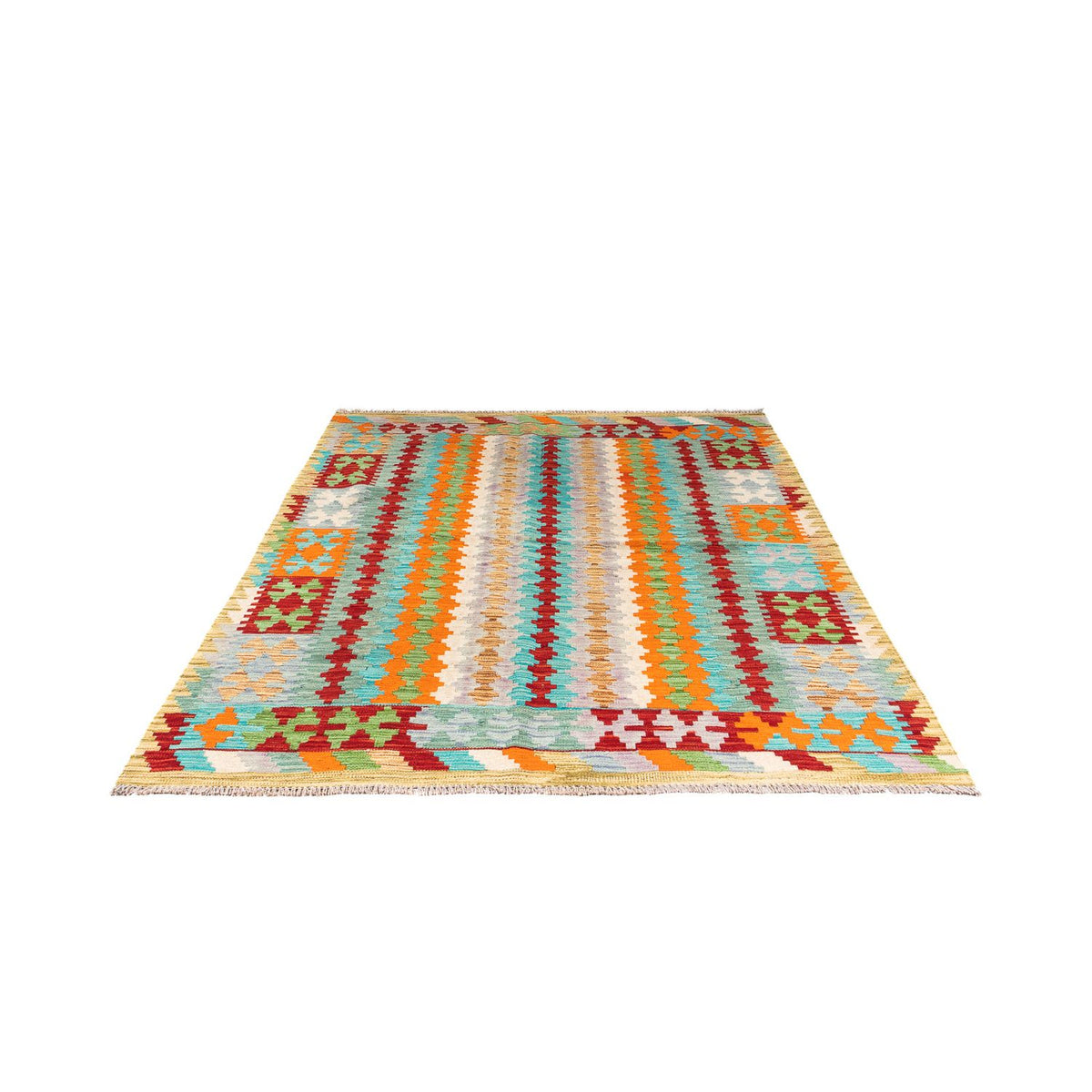 Tapis Kelim - Splash - 200 x 153 cm - multicolore