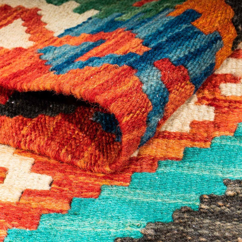 Tapis Kelim - Splash - 128 x 86 cm - rouille