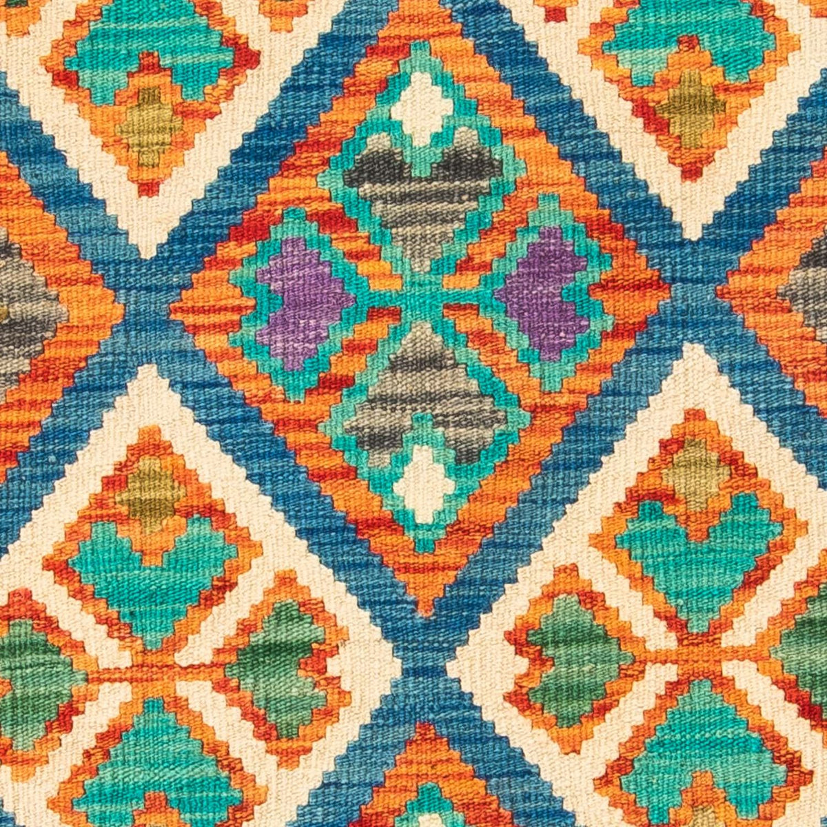 Tapis Kelim - Splash - 115 x 92 cm - bleu