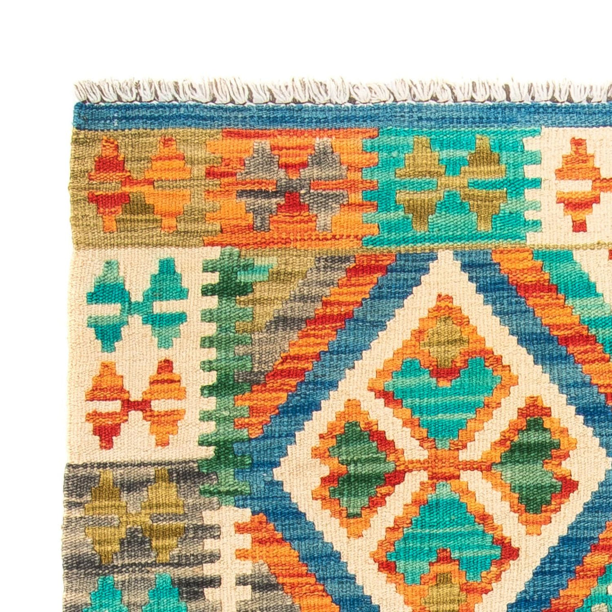 Tapis Kelim - Splash - 115 x 92 cm - bleu