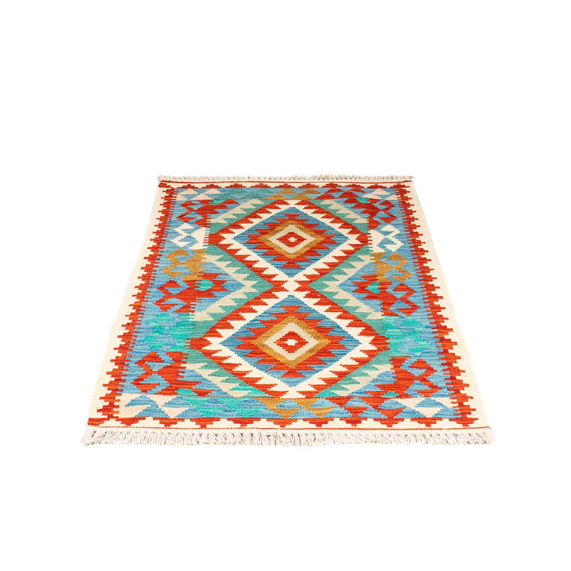 Tapis Kelim - Splash - 122 x 81 cm - bleu
