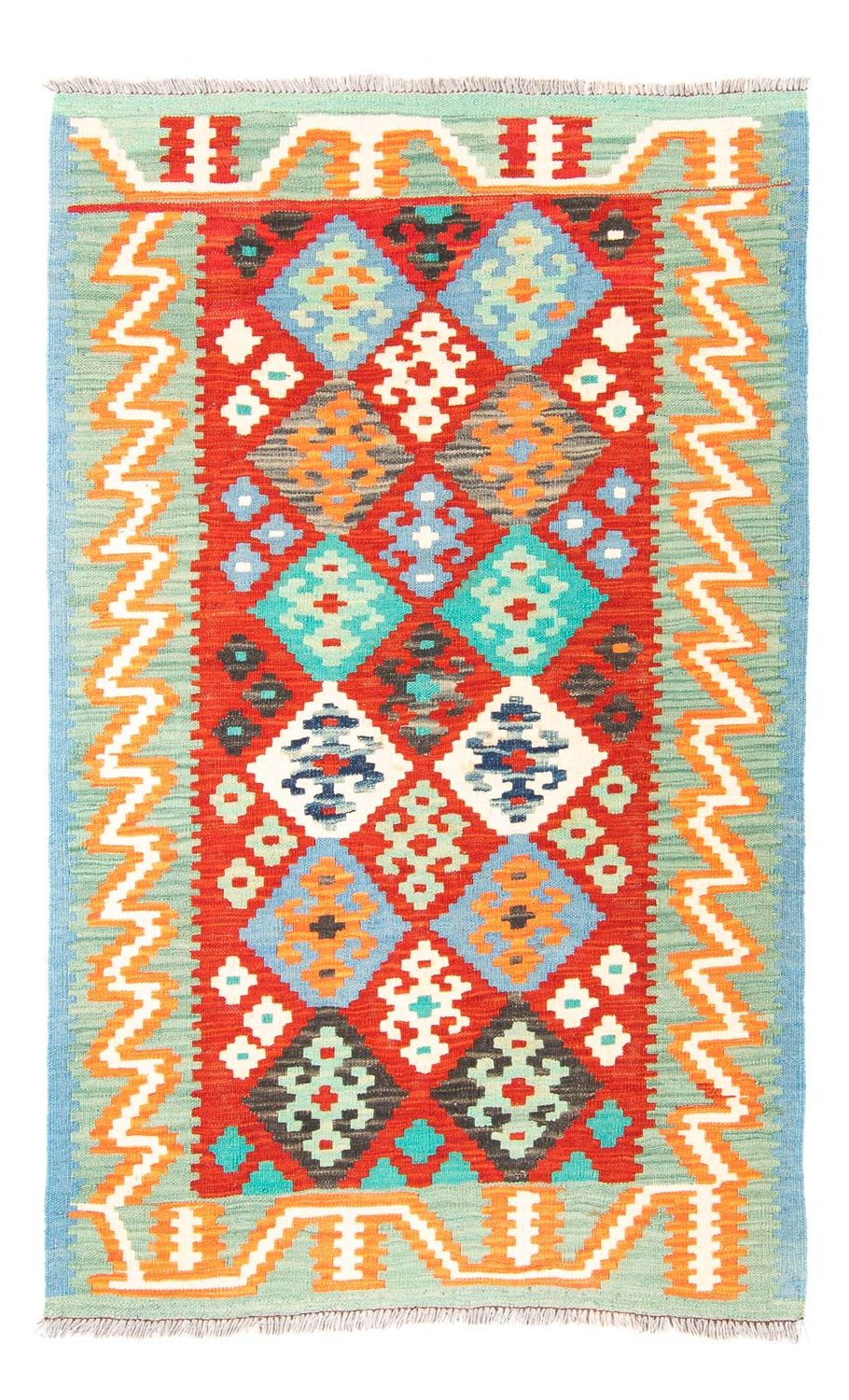 Tapis Kelim - Splash - 154 x 99 cm - rouge foncé