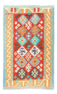 Tapis Kelim - Splash - 154 x 99 cm - rouge foncé