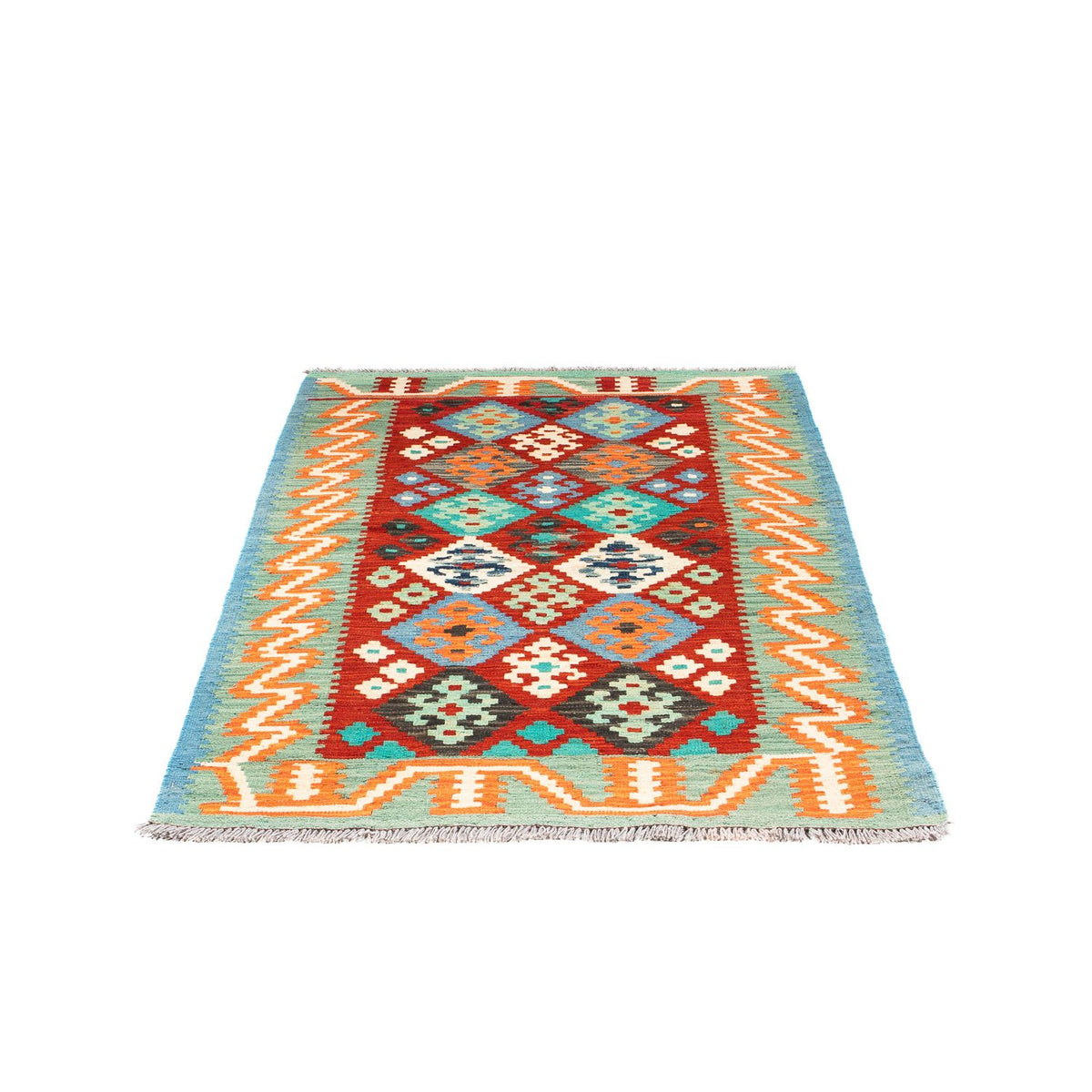 Tapis Kelim - Splash - 154 x 99 cm - rouge foncé