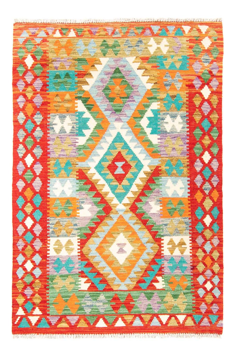 Tapis Kelim - Splash - 154 x 102 cm - rouille