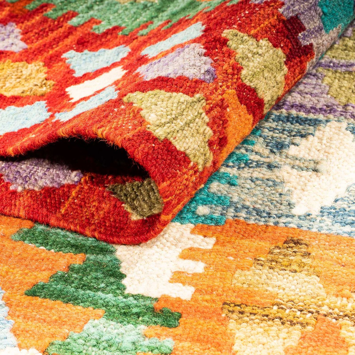 Tapis Kelim - Splash - 154 x 102 cm - rouille