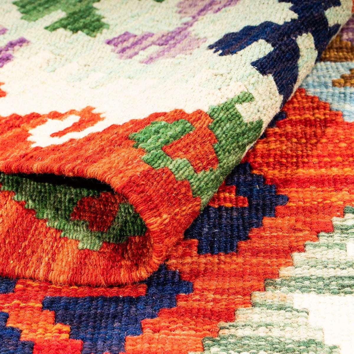 Tapis Kelim - Splash - 148 x 104 cm - rouille