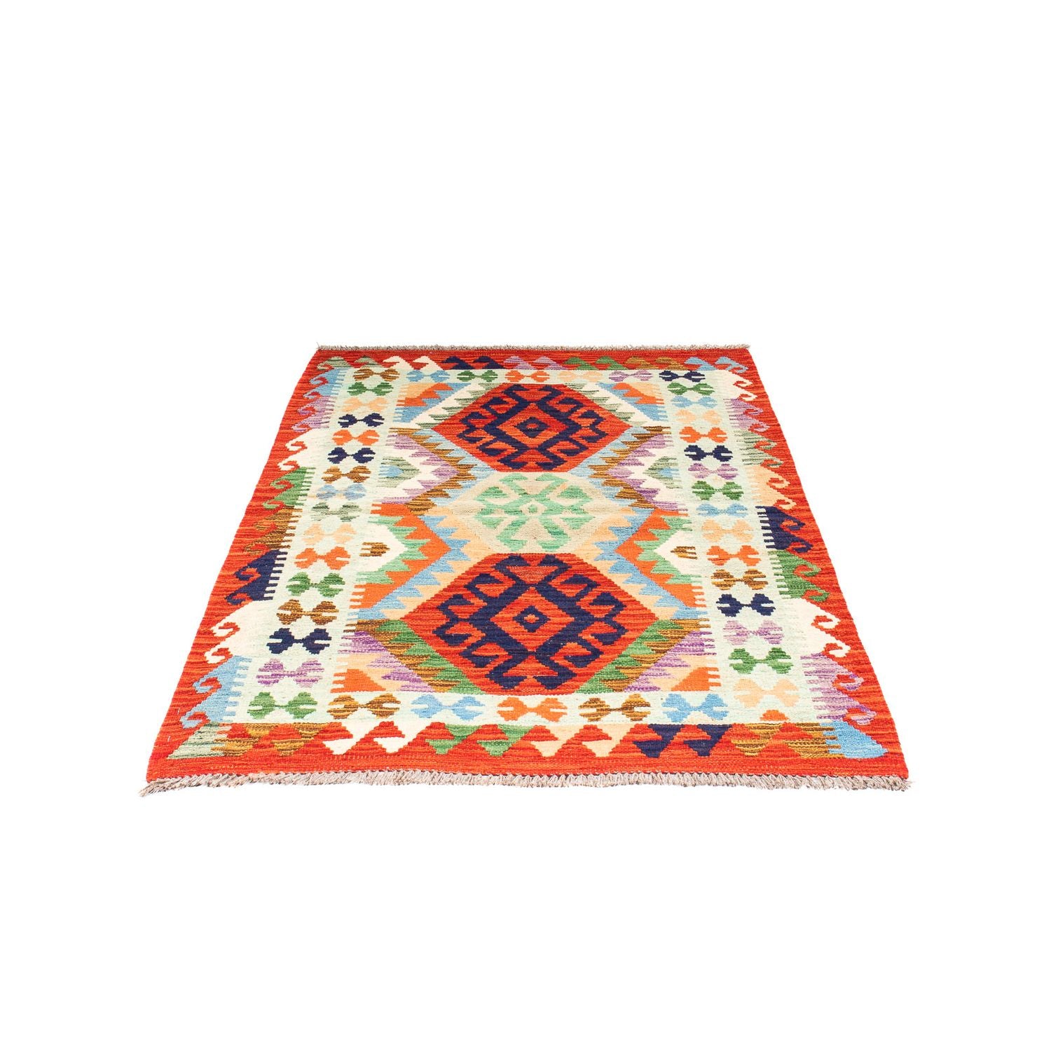 Tapis Kelim - Splash - 148 x 104 cm - rouille