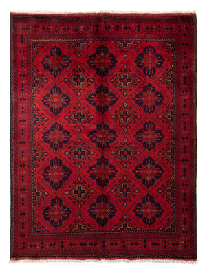 Tapis afghan - Kunduz - 200 x 156 cm - rouge foncé