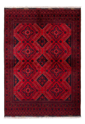 Tapis afghan - Kunduz - 199 x 126 cm - rouge foncé
