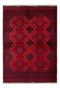 Tapis afghan - Kunduz - 199 x 126 cm - rouge foncé