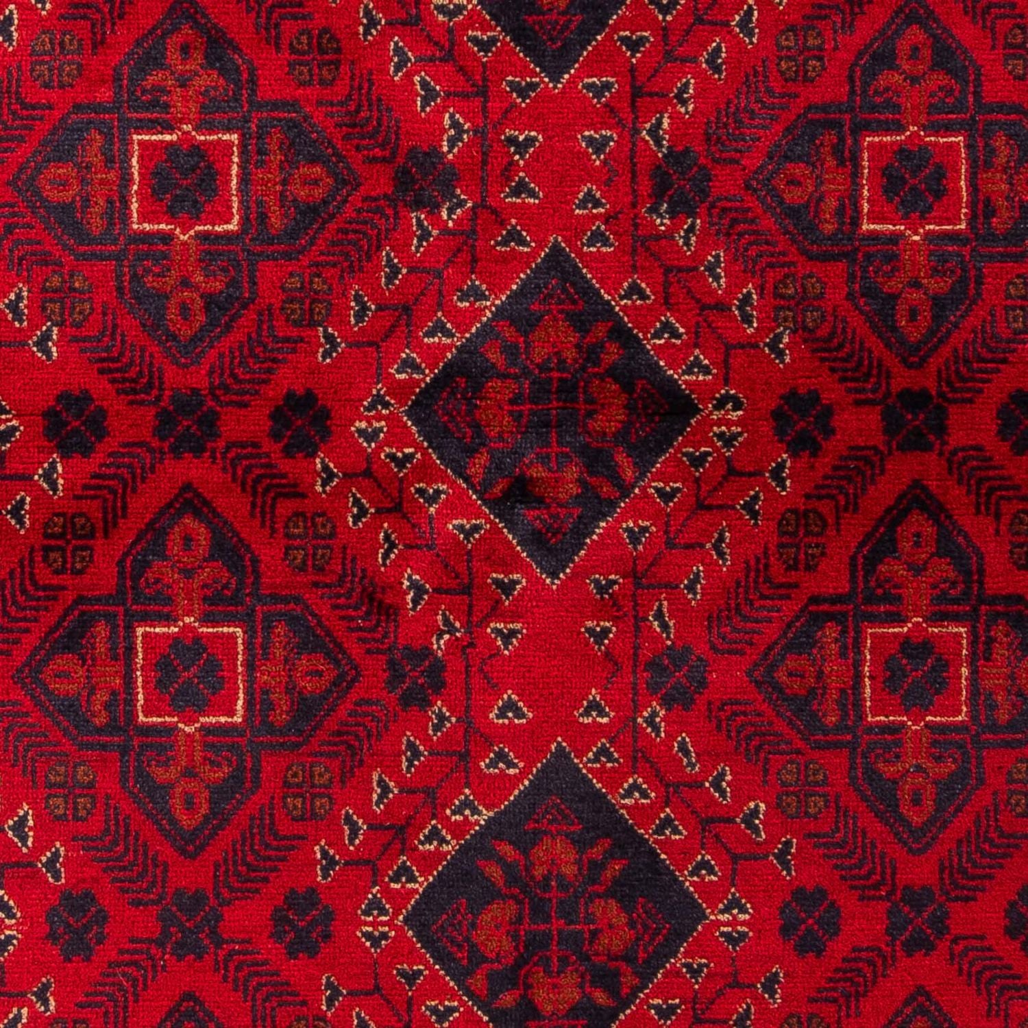 Tapis afghan - Kunduz - 199 x 126 cm - rouge foncé