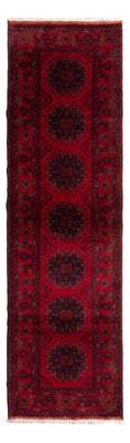 Tapis de couloir Tapis afghan - Kunduz - 295 x 82 cm - rouge foncé