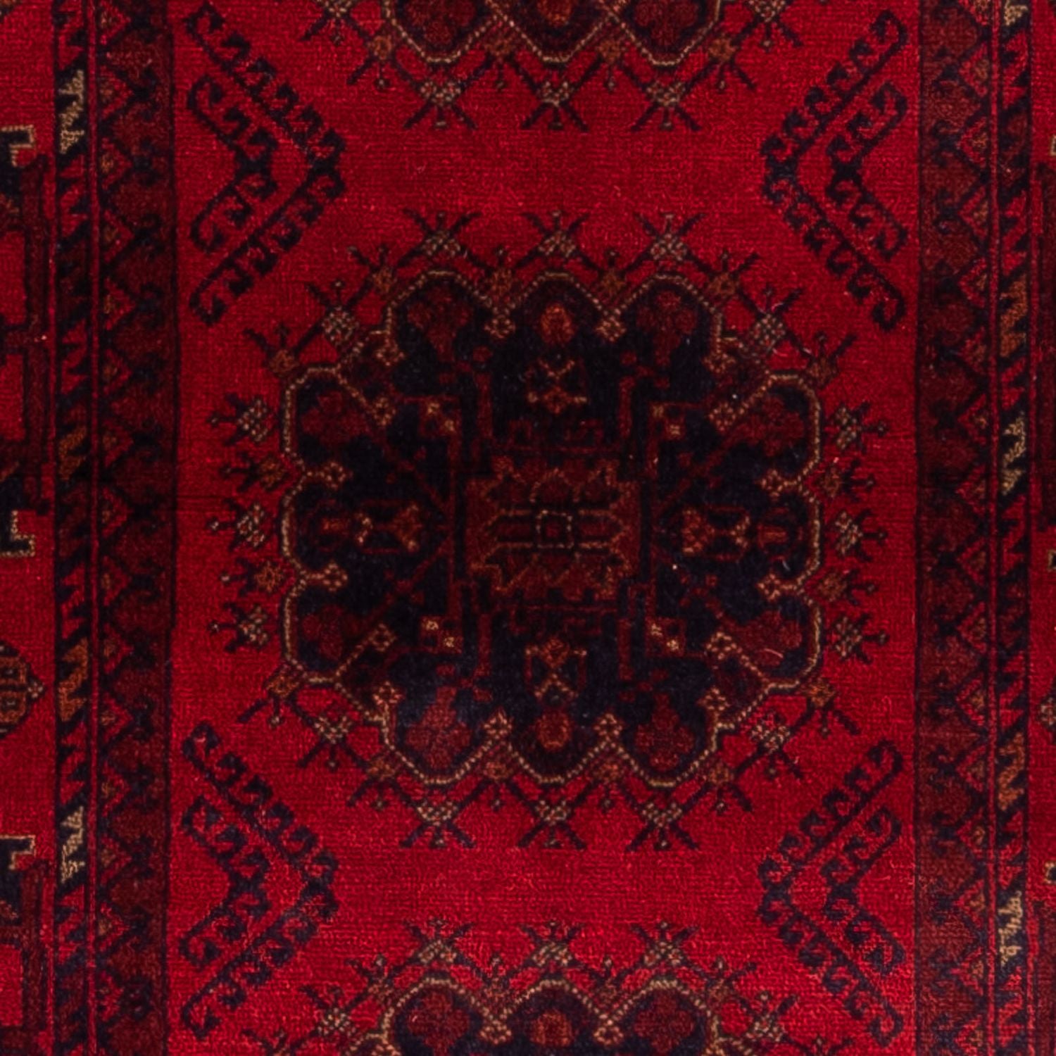 Tapis de couloir Tapis afghan - Kunduz - 295 x 82 cm - rouge foncé