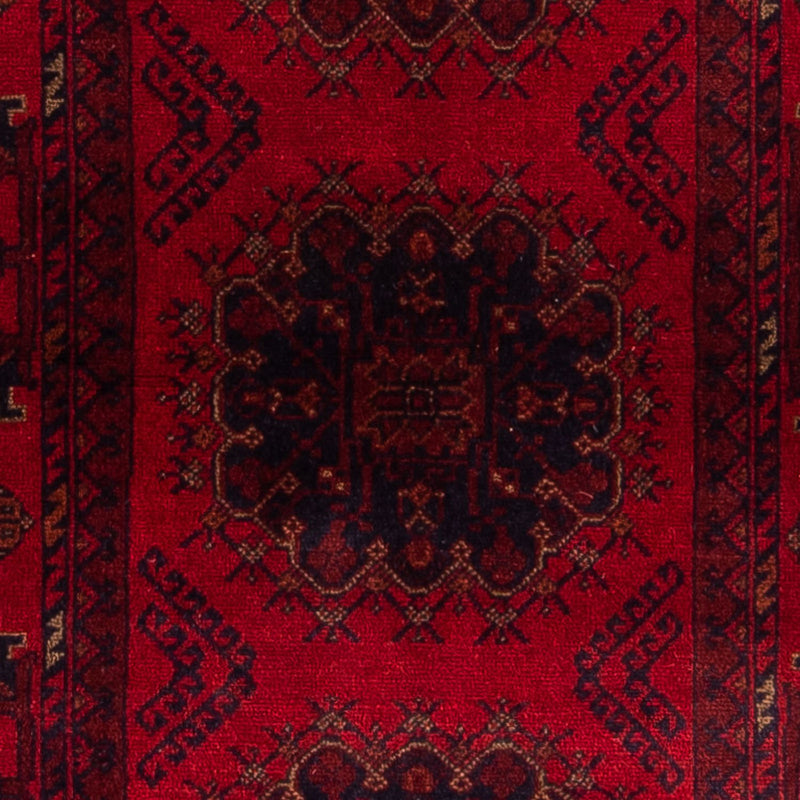 Tapis de couloir Tapis afghan - Kunduz - 295 x 82 cm - rouge foncé