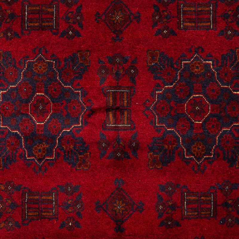 Tapis afghan - Kunduz - 219 x 126 cm - rouge foncé