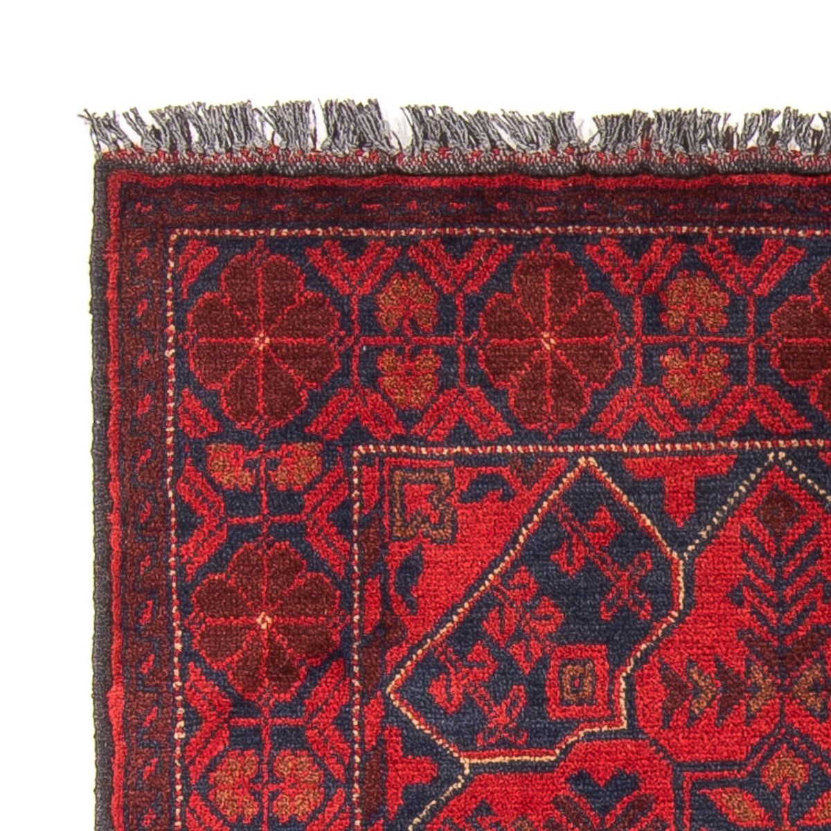 Tapis afghan - Kunduz - 125 x 78 cm - rouge foncé