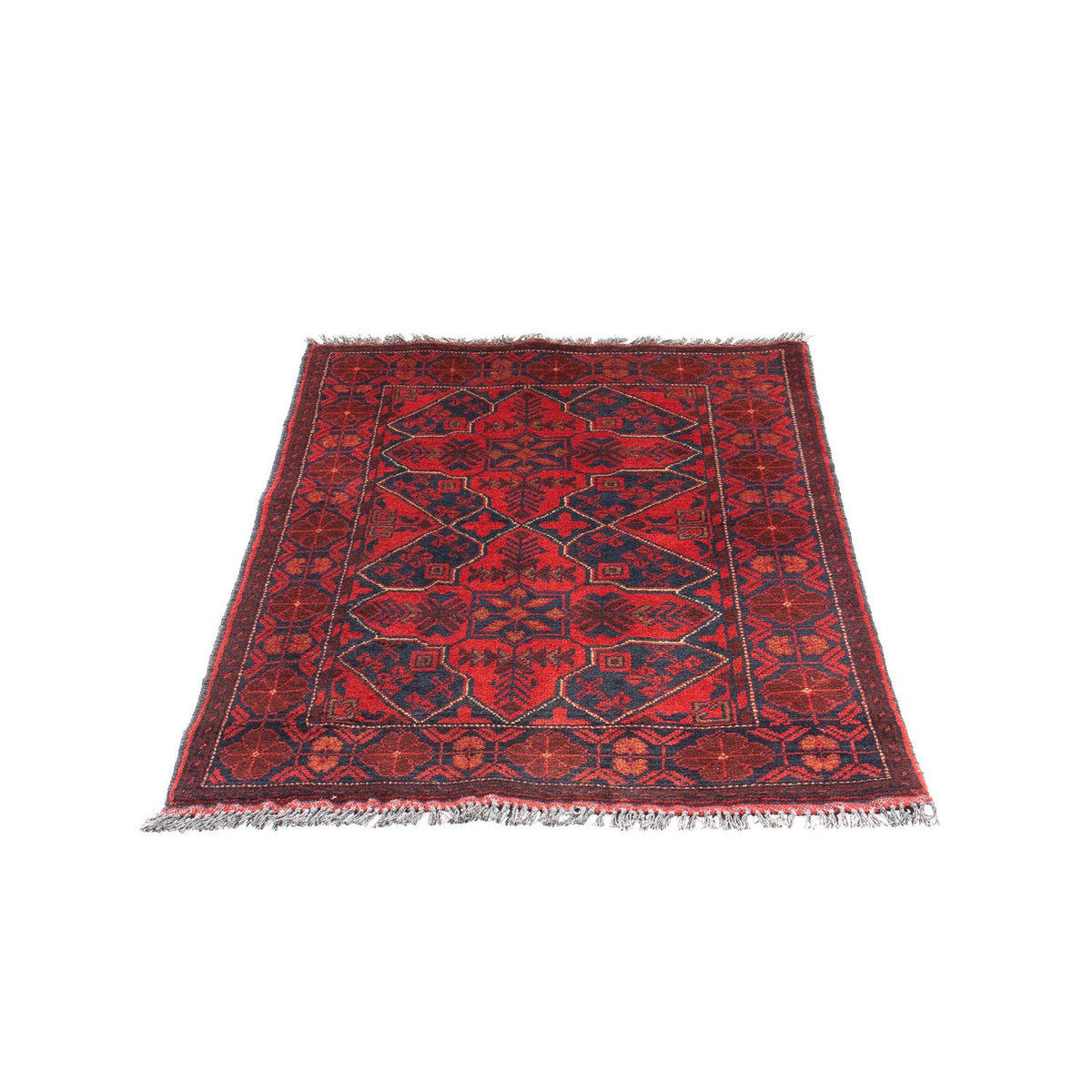 Tapis afghan - Kunduz - 125 x 78 cm - rouge foncé
