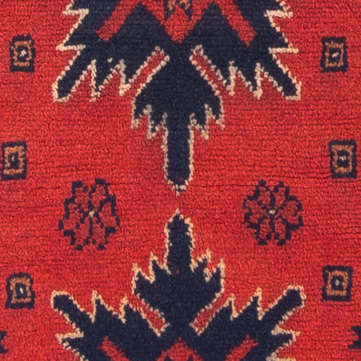 Tapis afghan - Kunduz - 98 x 49 cm - rouge foncé