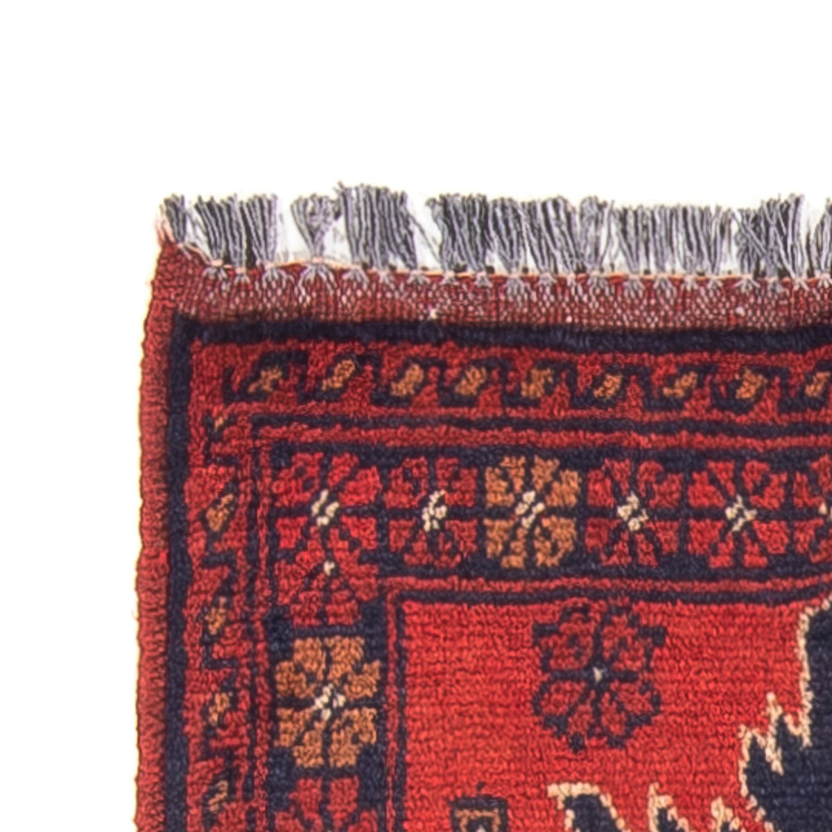 Tapis afghan - Kunduz - 98 x 49 cm - rouge foncé
