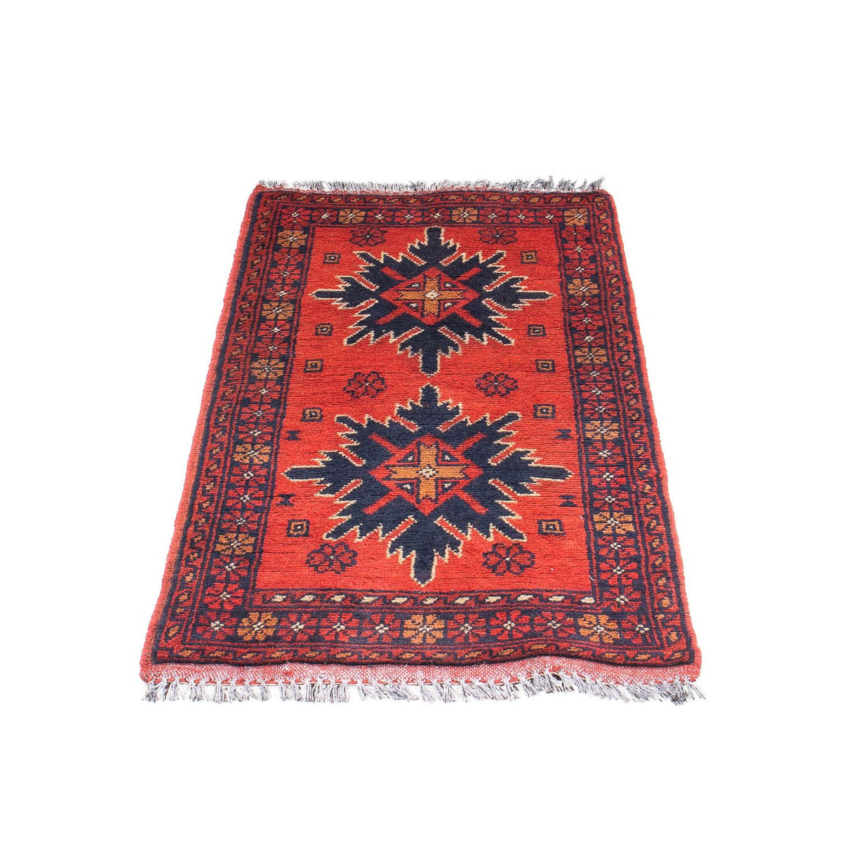 Tapis afghan - Kunduz - 98 x 49 cm - rouge foncé