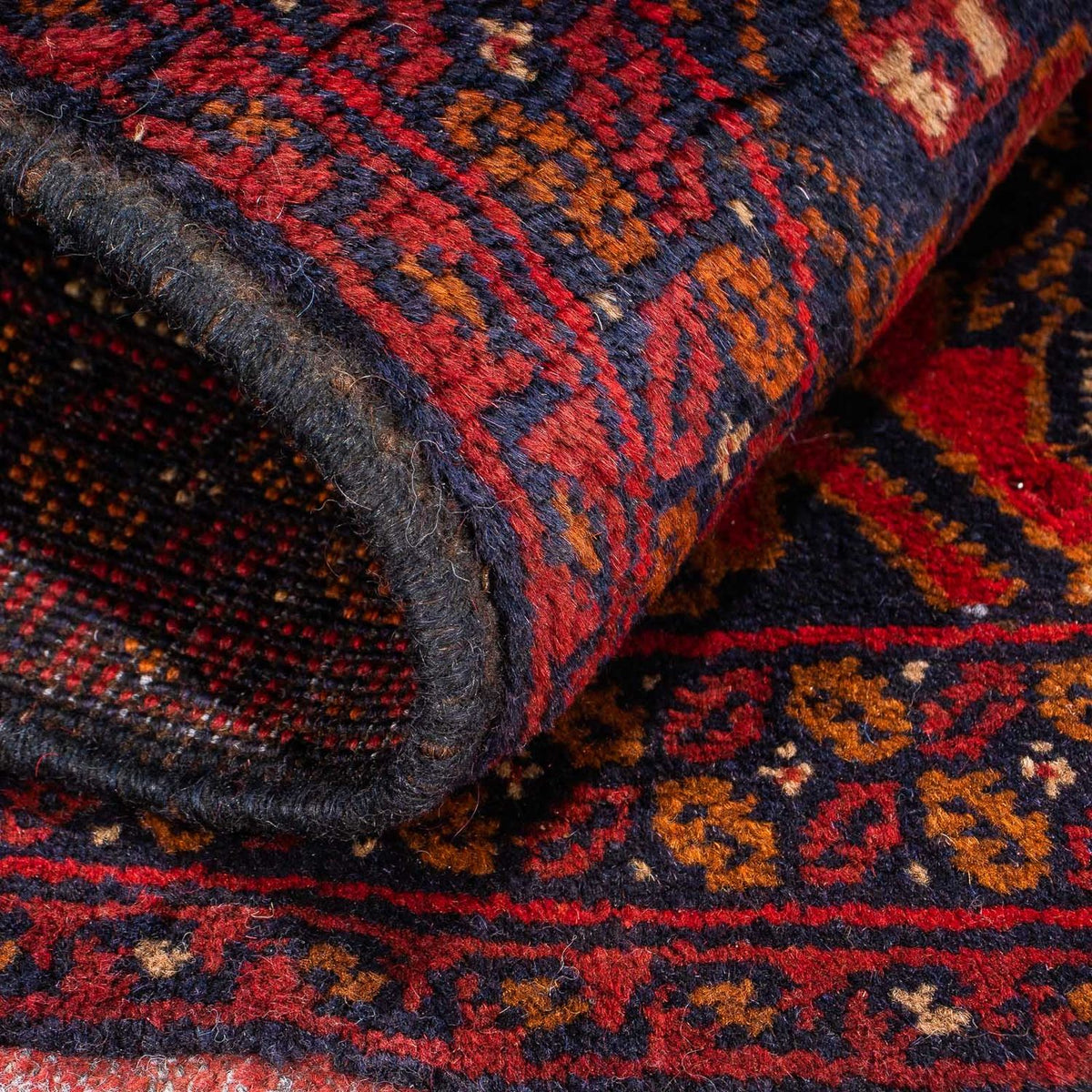 Tapis afghan - Kunduz - 102 x 52 cm - rouge foncé