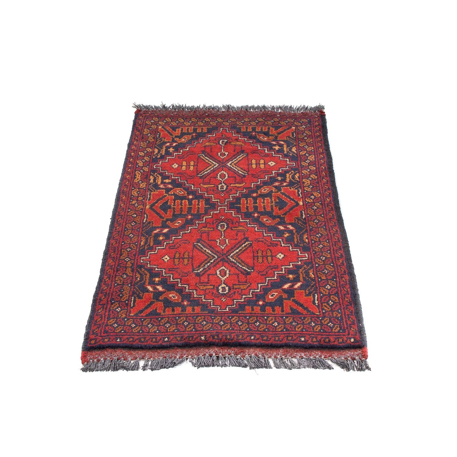 Tapis afghan - Kunduz - 102 x 52 cm - rouge foncé