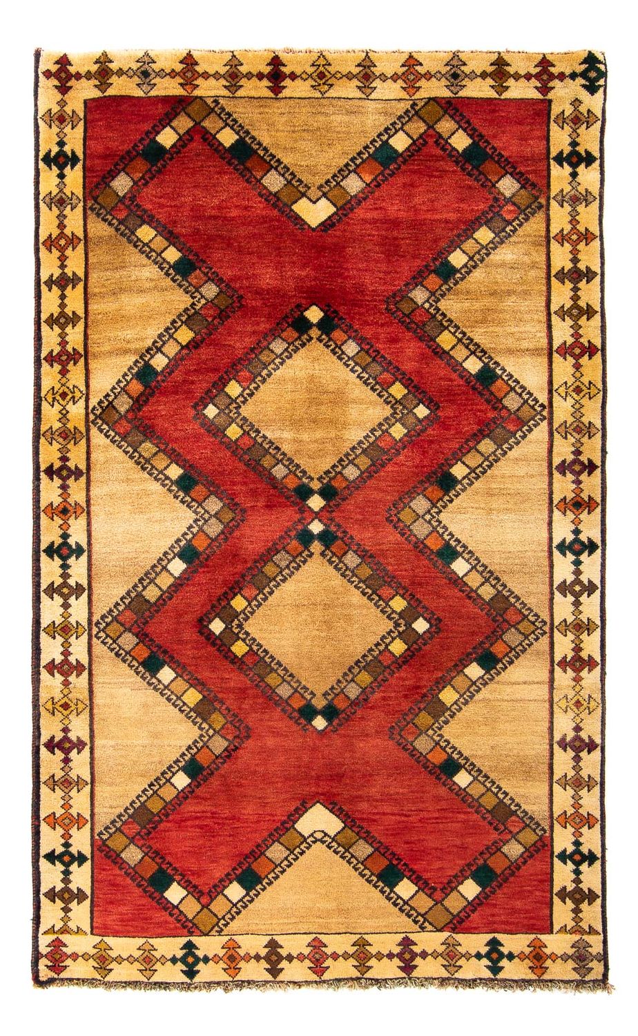 Tapis Gabbeh - Persan - 192 x 114 cm - rouge foncé