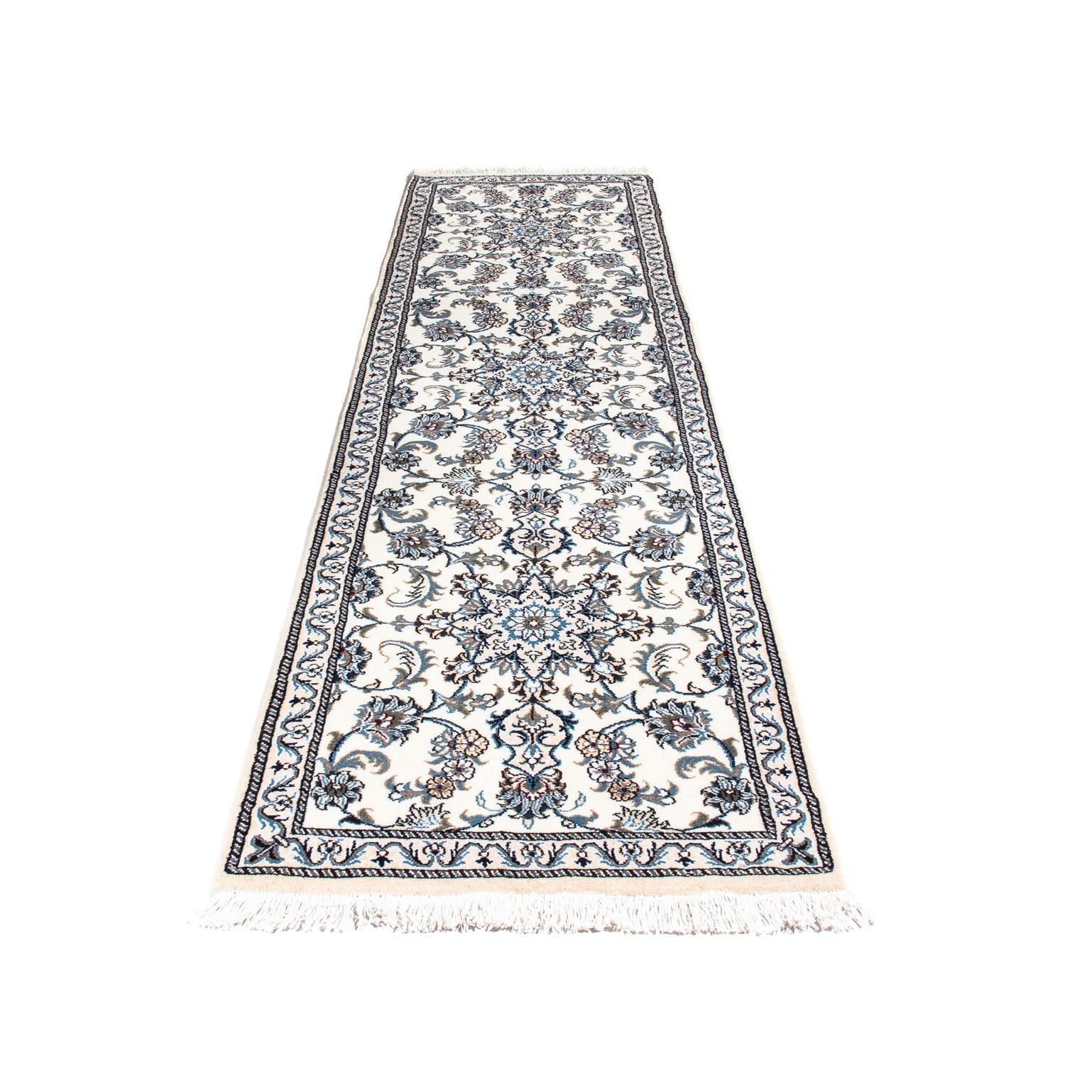 Tapis de couloir Tapis persan - Nain - 296 x 76 cm - beige
