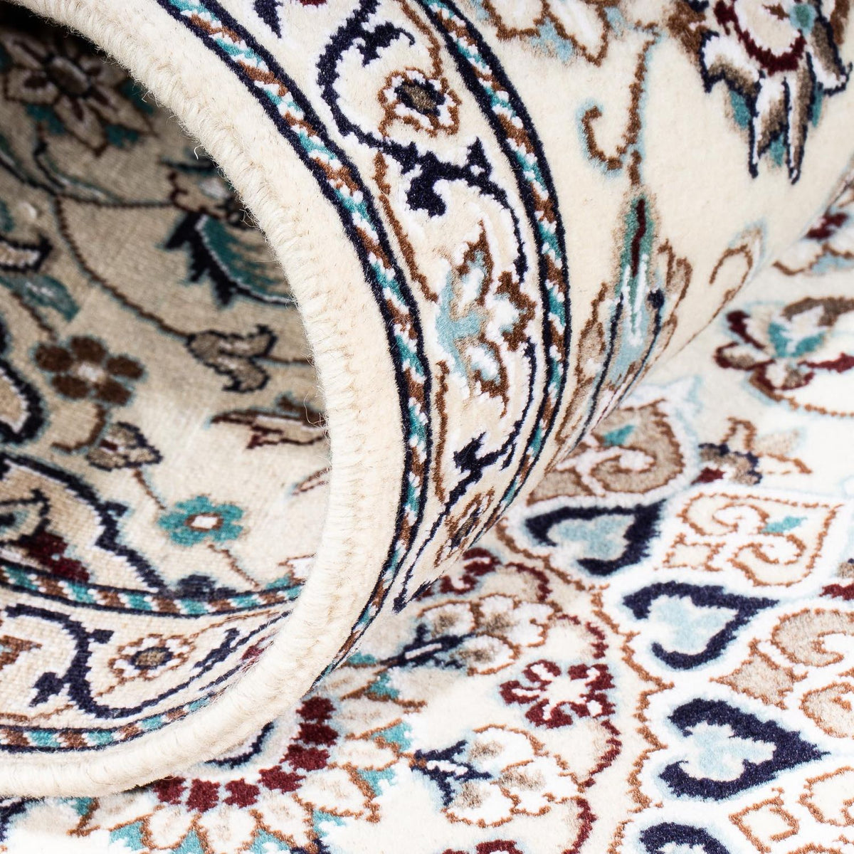 Tapis de couloir Tapis persan - Nain - Royal - 200 x 62 cm - beige