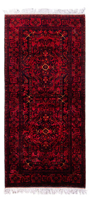 Tapis afghan - Kunduz - 203 x 102 cm - rouge foncé