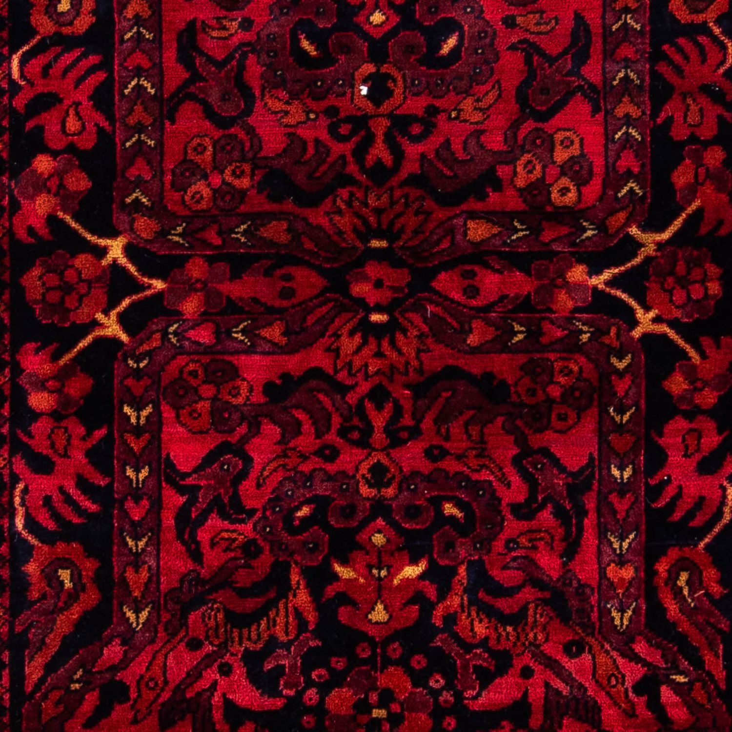 Tapis afghan - Kunduz - 203 x 102 cm - rouge foncé