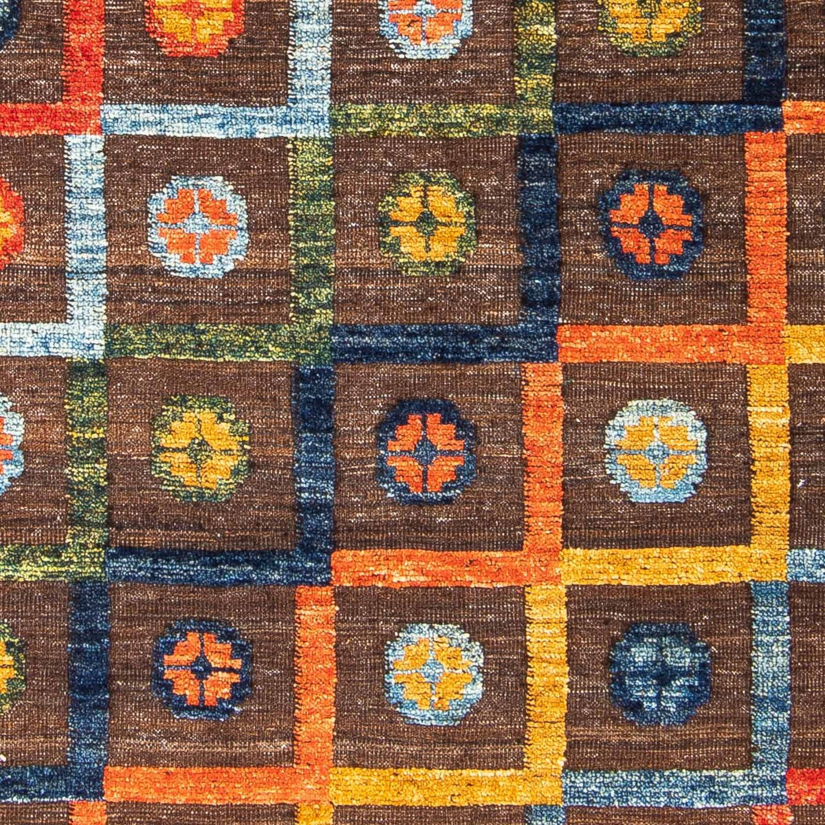 Tapis Kelim - Splash - 191 x 128 cm - marron