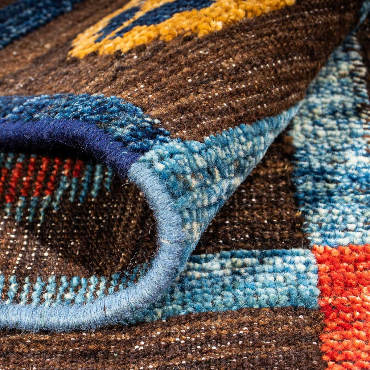 Tapis Kelim - Splash - 191 x 128 cm - marron