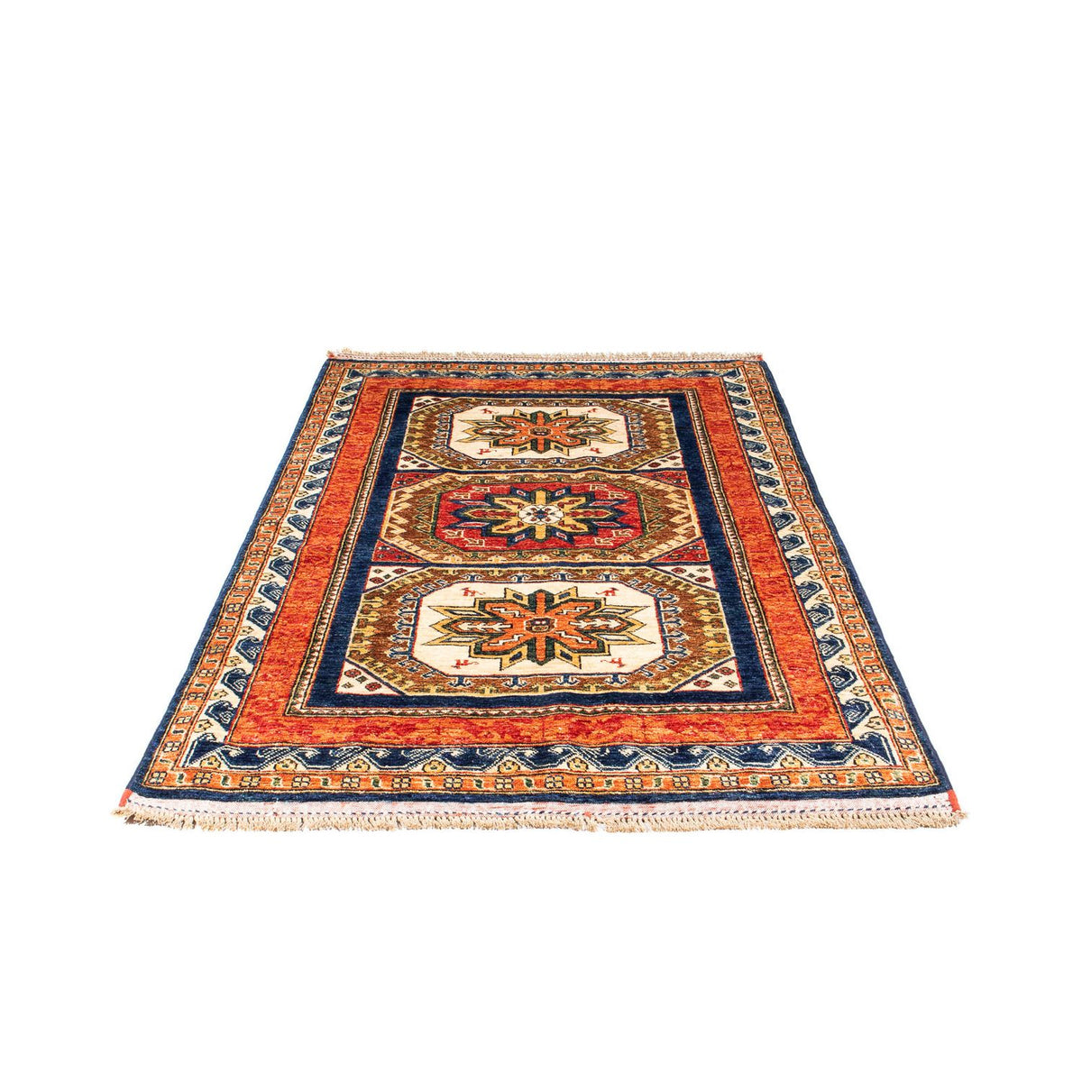 Tapis afghan - 185 x 122 cm - bleu foncé