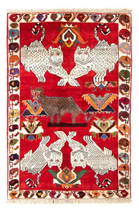 Tapis persan - Nomadic - 204 x 135 cm - rouge foncé