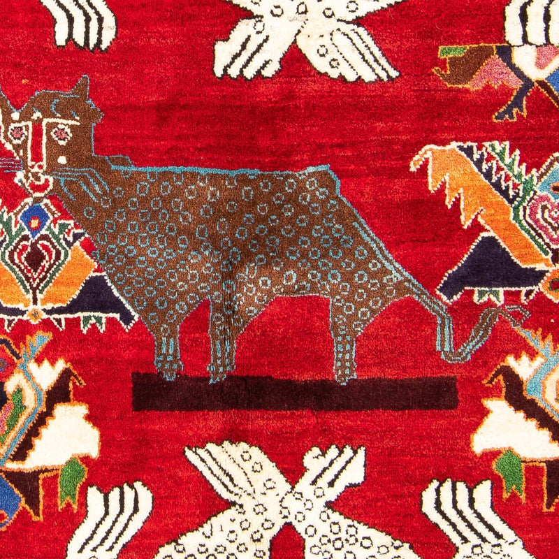 Tapis persan - Nomadic - 204 x 135 cm - rouge foncé