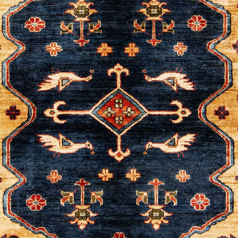 Tapis afghan - 200 x 152 cm - bleu foncé