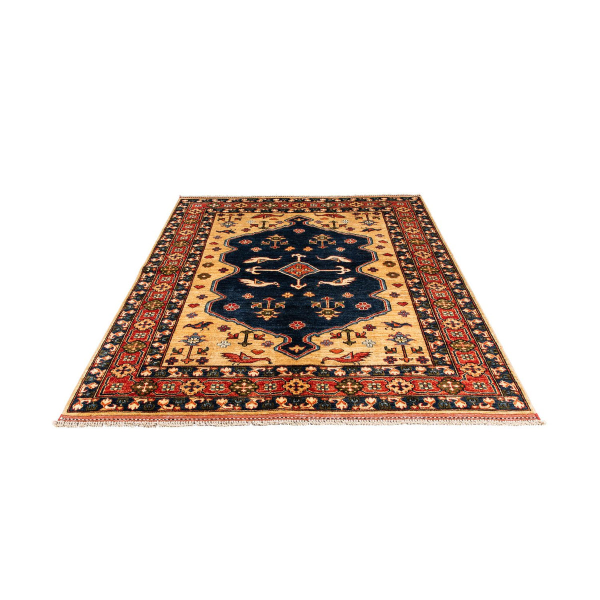 Tapis afghan - 200 x 152 cm - bleu foncé