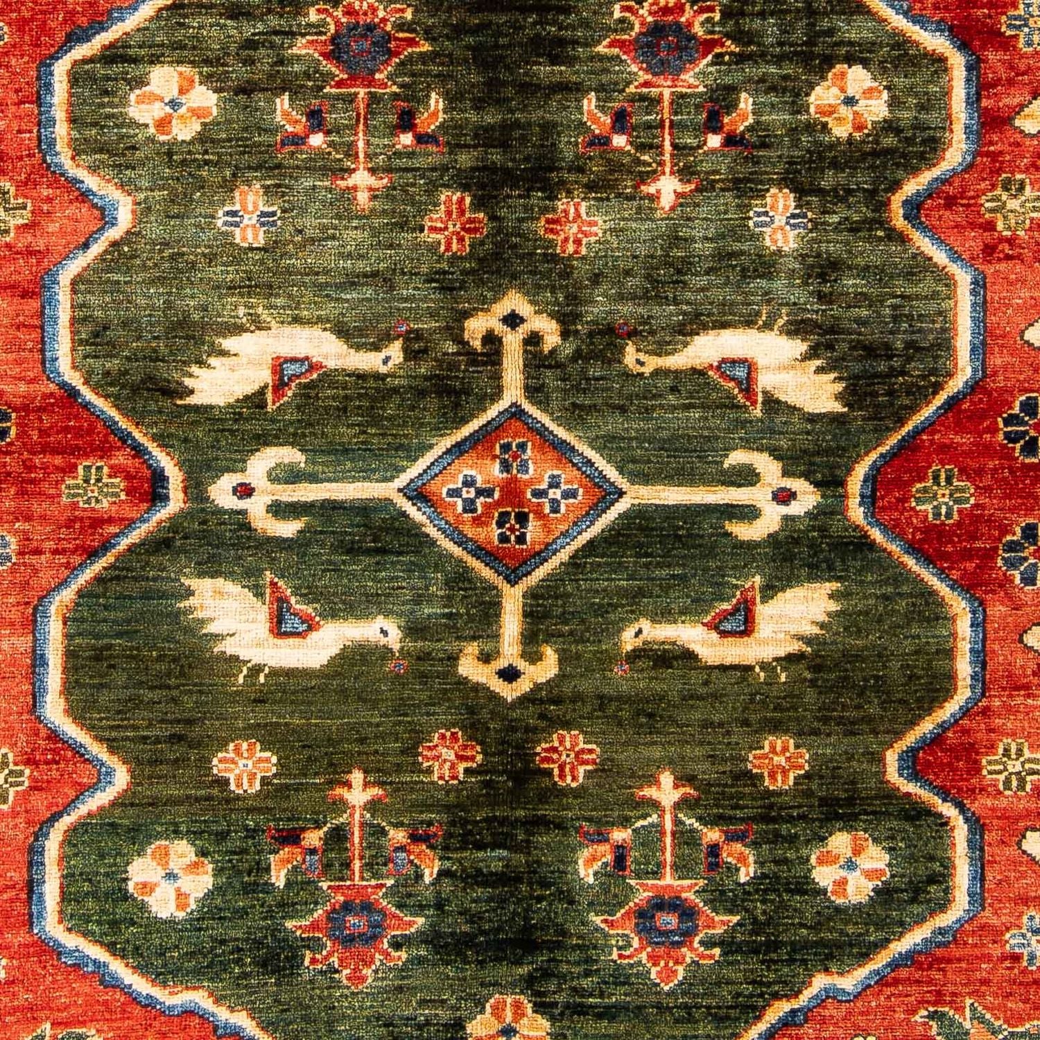 Tapis afghan - 195 x 150 cm - rouge