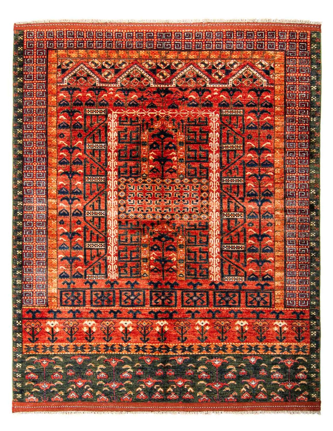 Tapis afghan - 196 x 158 cm - rouge