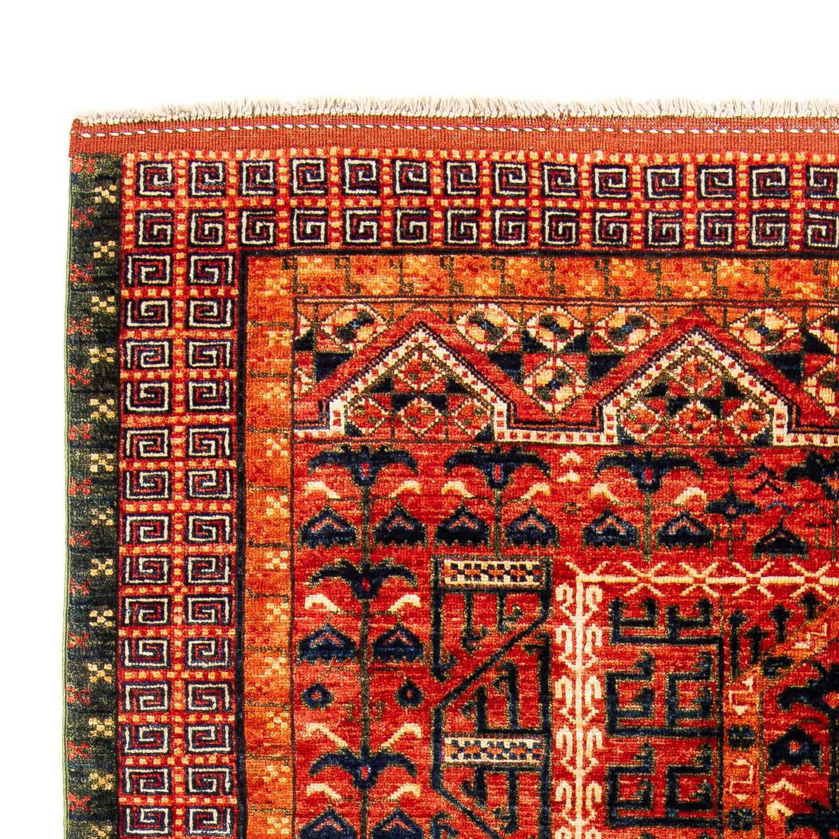 Tapis afghan - 196 x 158 cm - rouge