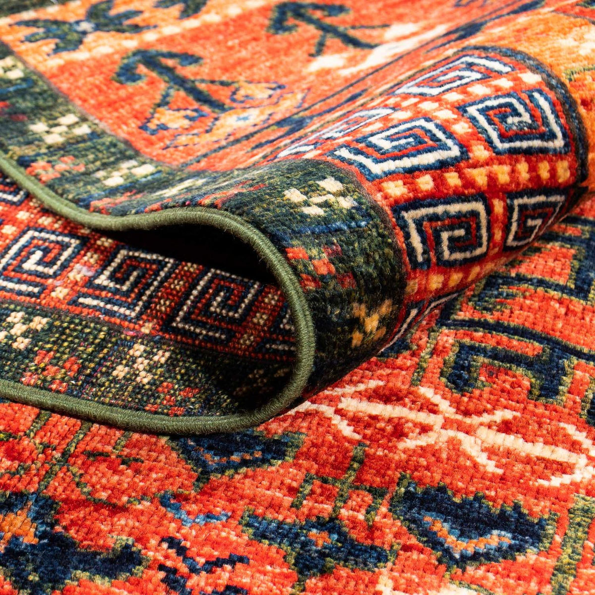 Tapis afghan - 196 x 158 cm - rouge