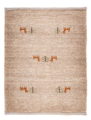 Tapis Gabbeh - Loribaft Persan - 60 x 40 cm - chocolat clair